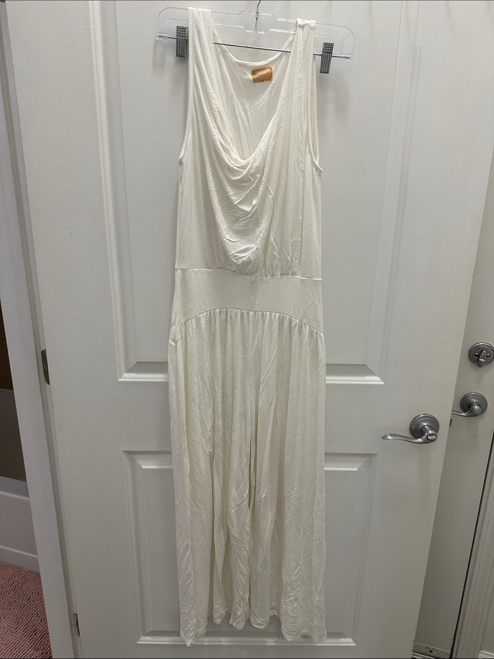 Free people royale one-piece Cream Sleeveless Cowl Neck Maxi Dress